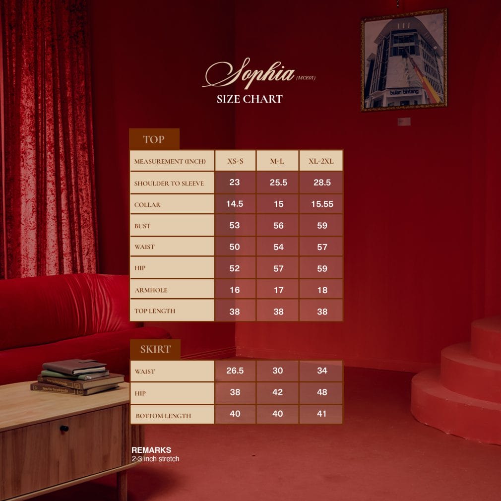 Sophia - Beige <p><!-- wp:paragraph --></p> <p><strong>Product Information : </strong></p> <p><!-- /wp:paragraph --> <!-- wp:paragraph --></p> <p><strong>Top</strong>:</p> <p><!-- /wp:paragraph --> <!-- wp:paragraph --></p> <p>-Mandarin collar<br />-buttton at the front<br />-dummy button</p> <p><!-- /wp:paragraph --> <!-- wp:paragraph --></p> <p><strong>Bottom:</strong></p> <p><!-- /wp:paragraph --> <!-- wp:paragraph --></p> <p><br />-Box pleats at the back<br />-Invisible zip at the left</p> <p><!-- /wp:paragraph --> <!-- wp:paragraph --></p> <p> </p> <!-- /wp:paragraph --> Sophia - Beige