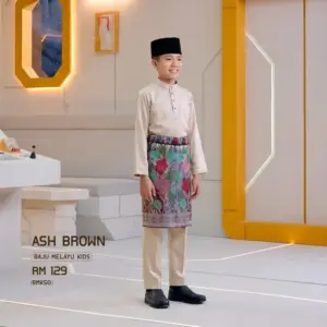 Baju Melayu Kids - Ash Brown