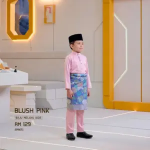 Baju Melayu Kids - Blush Pink