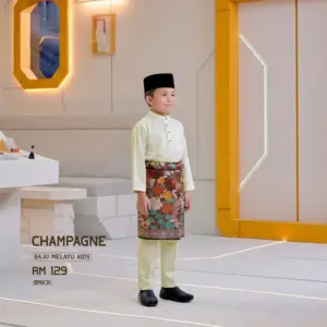Baju Melayu Kids - Champagne