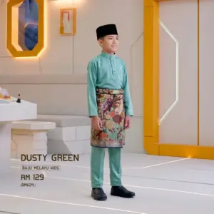 Baju Melayu Kids - Dusty Green