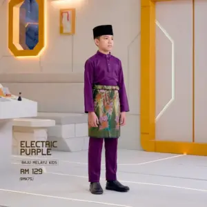 Baju Melayu Kids - Electric Purple