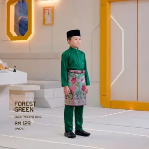 Baju Melayu Kids - Forest Green