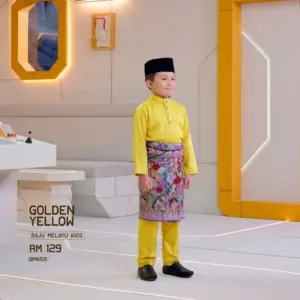 Baju Melayu Kids - Golden Yellow