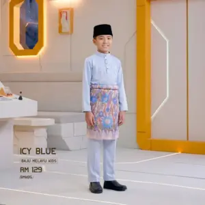 Baju Melayu Kids - Icy Blue
