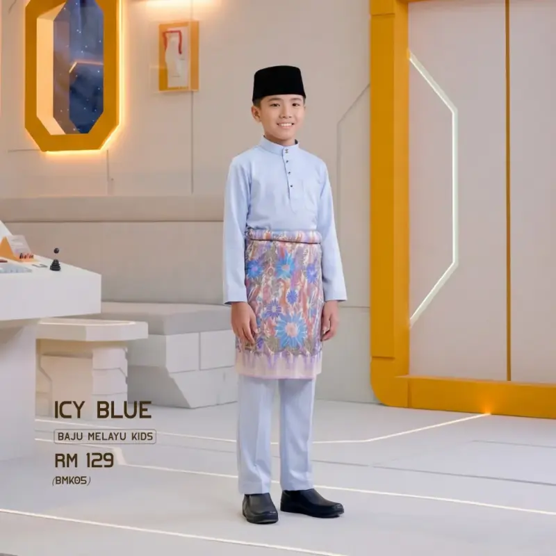 Baju Melayu Kids - Icy Blue