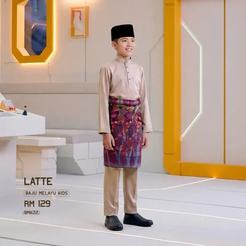 Baju Melayu Kids - Latte