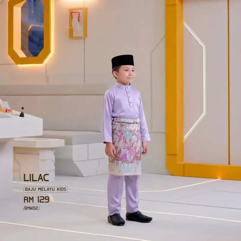 Baju Melayu Kids - Lilac