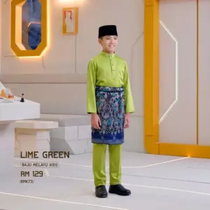 Baju Melayu Kids - Lime Green