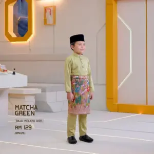 Baju Melayu Kids - Matcha Green