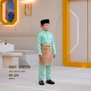 Baju Melayu Kids - Mint Green