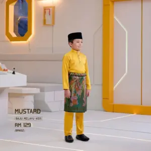 Baju Melayu Kids - Mustard
