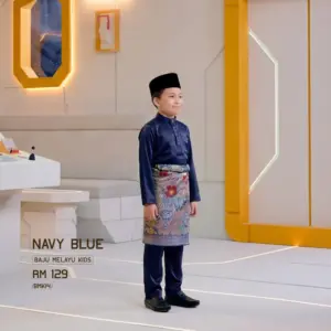 Baju Melayu Kids - navy blue