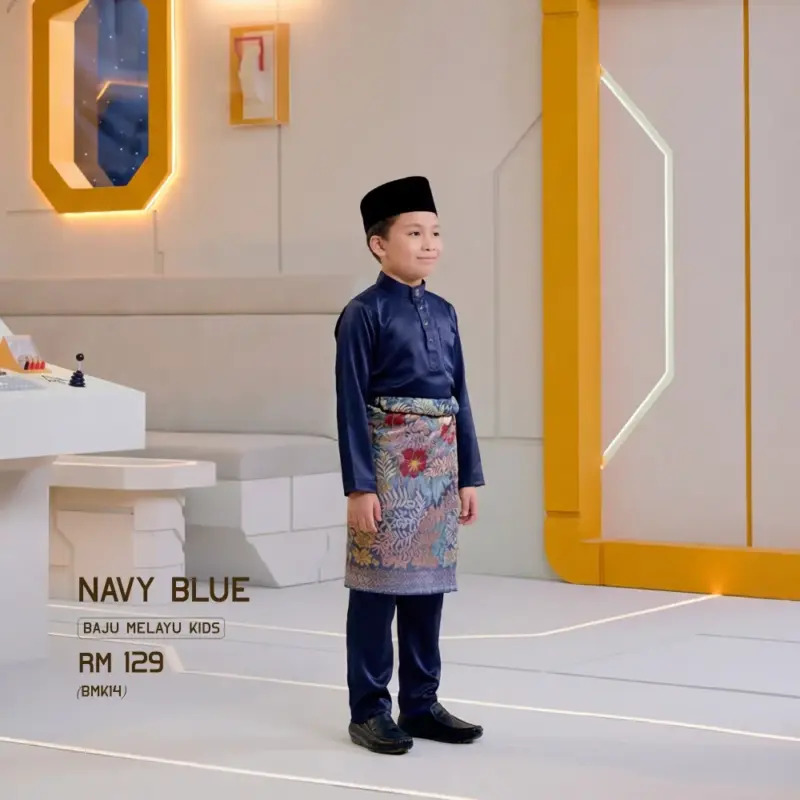 Baju Melayu Kids - navy blue