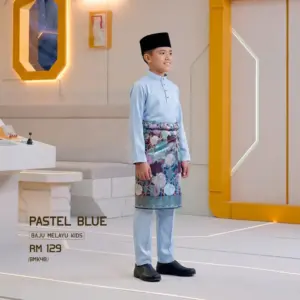 Baju Melayu Kids - Pastel Blue