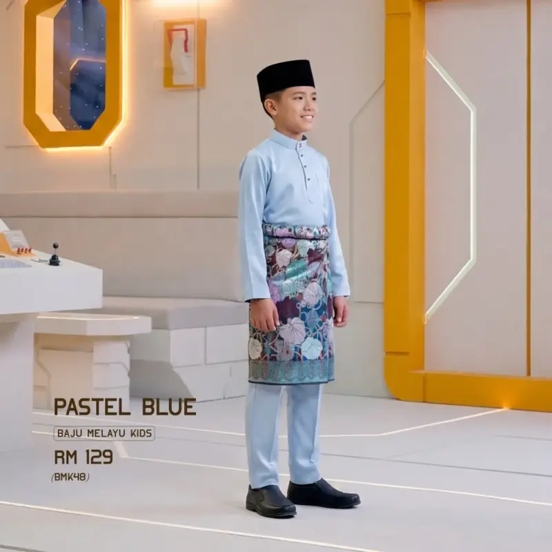 Baju Melayu Kids - Pastel Blue