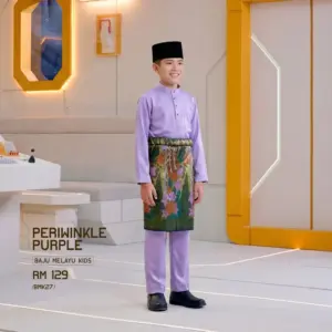 Baju Melayu Kids - Periwinkle Purple