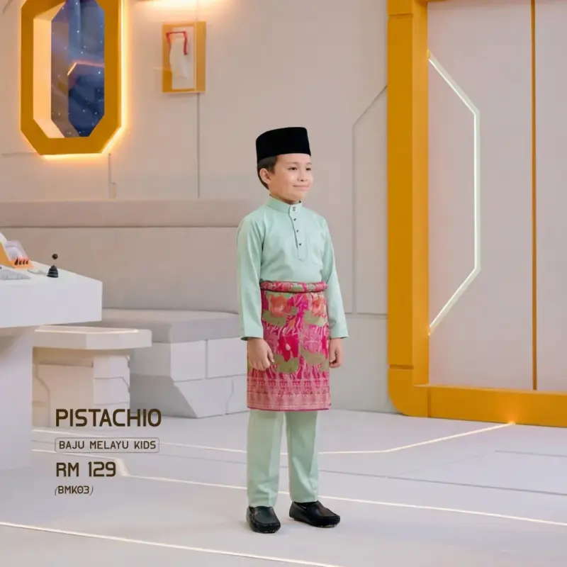 Baju Melayu Kids - Pistachio