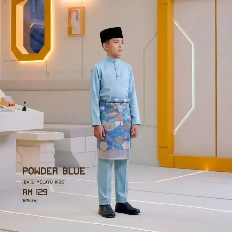 Baju Melayu Kids - Powder Blue