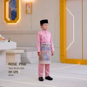 Baju Melayu Kids - Rose Pink
