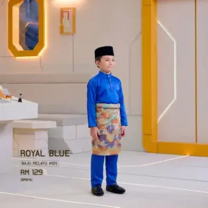 Baju Melayu Kids - Royal Blue