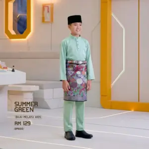 Baju Melayu Kids - Summer Green