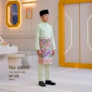 Baju Melayu Kids - Tea Green
