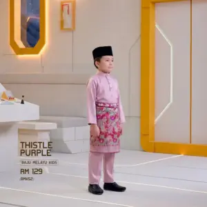Baju Melayu Kids - Thistle Purple
