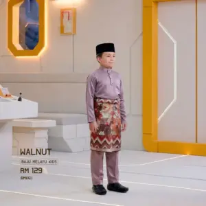 Baju Melayu Kids - Walnut