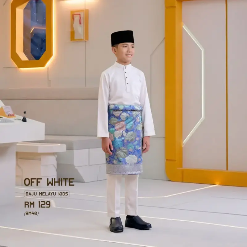 Baju Melayu Kids - Off White