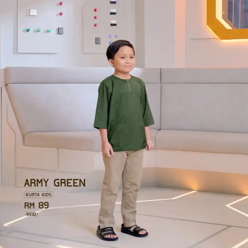 Kurta Kids - Army Green