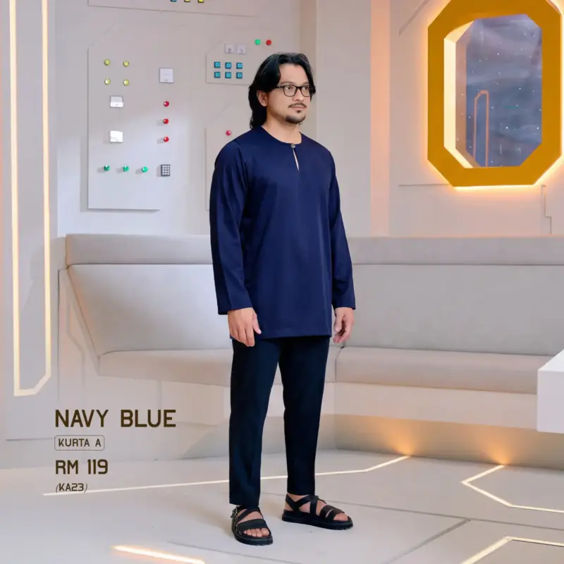 Kurta A - Navy Blue