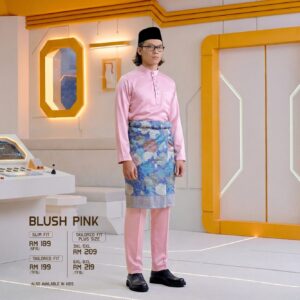 Bulan Bintang 2026 Baju Melayu Slim Fit - Blush Pink