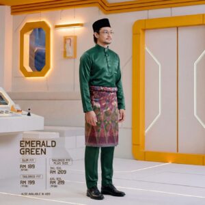 Baju Melayu Slim Fit - Emerald Green