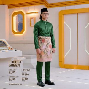 Baju Melayu Slim Fit - Forest Green