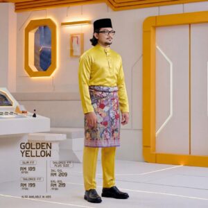 Baju Melayu Slim Fit - Golden Yellow