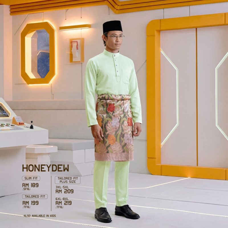 Baju Melayu Slim Fit - Honeydew