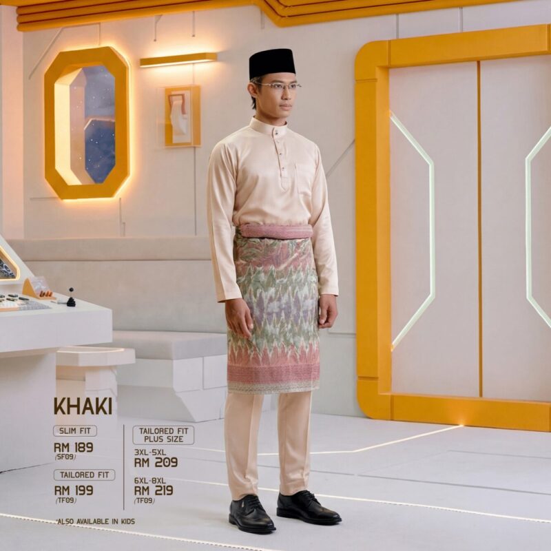 Baju Melayu Slim Fit - Khaki