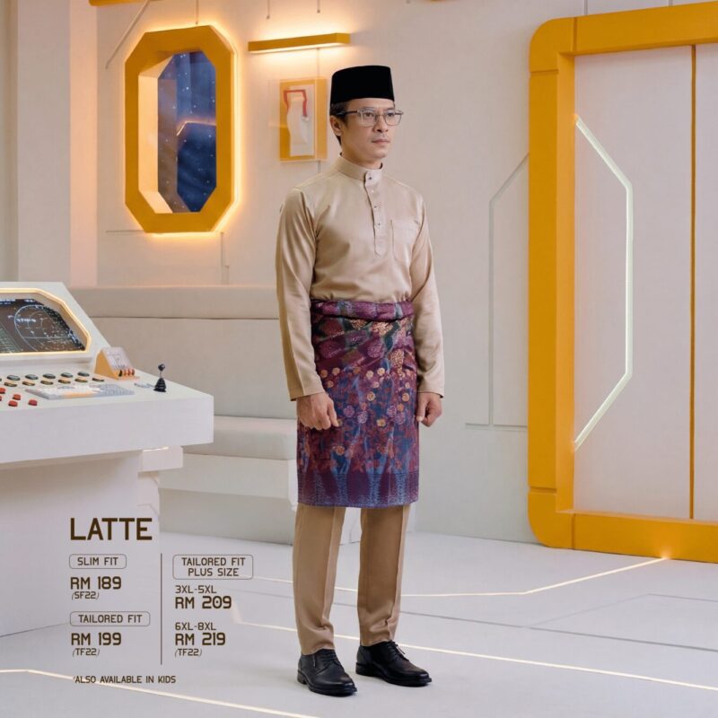 Baju Melayu Slim Fit - Latte