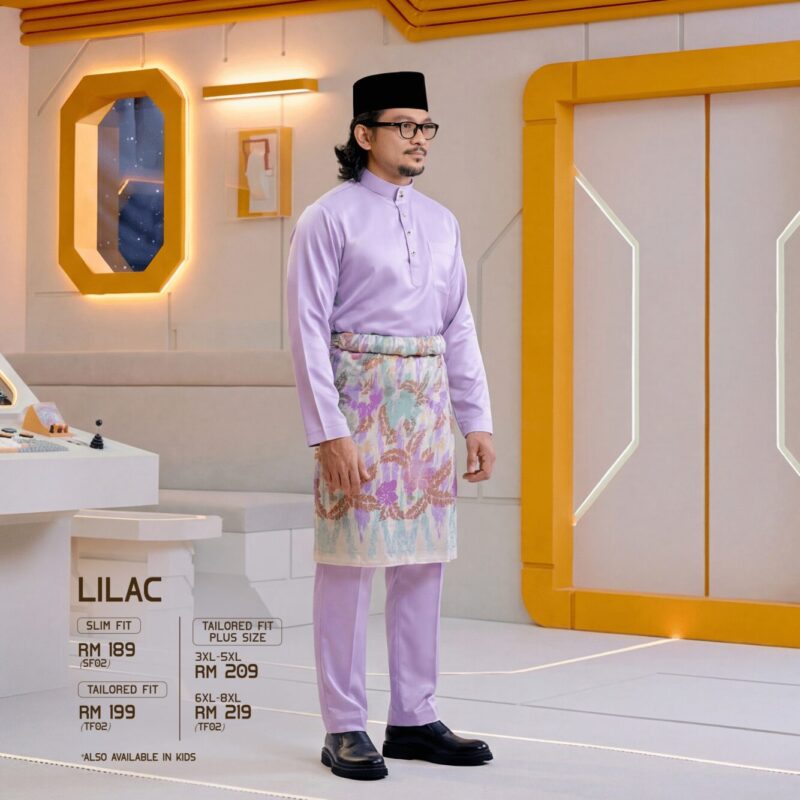 Baju Melayu Tailored Fit - Lilac