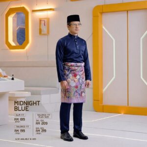 Baju Melayu Slim Fit - Midnight Blue