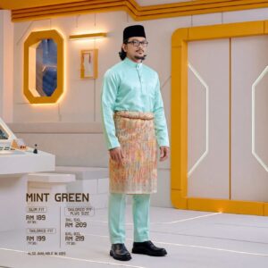 Baju Melayu Slim Fit - Mint Green