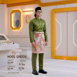 Baju Melayu Slim Fit - Moss Green