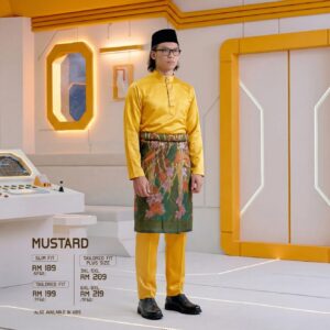 Baju Melayu Slim Fit - Mustard