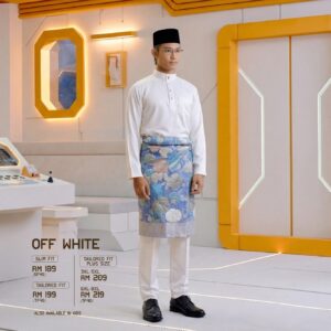 Baju Melayu Slim Fit - Off White