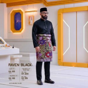 Baju Melayu Slim Fit - Raven Black