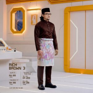 Baju Melayu Slim Fit - Rich Brown 3