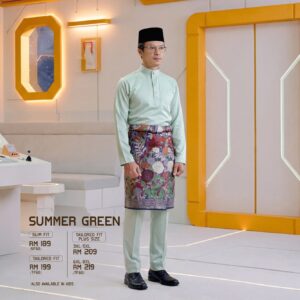 Baju Melayu Slim Fit - Summer Green