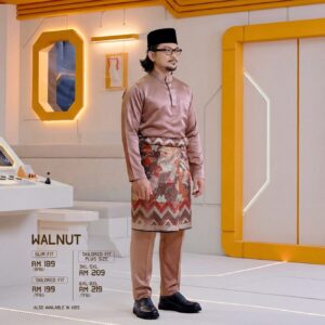 Baju Melayu Slim Fit - Walnut