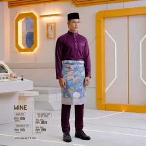 Baju Melayu Slim Fit - Wine